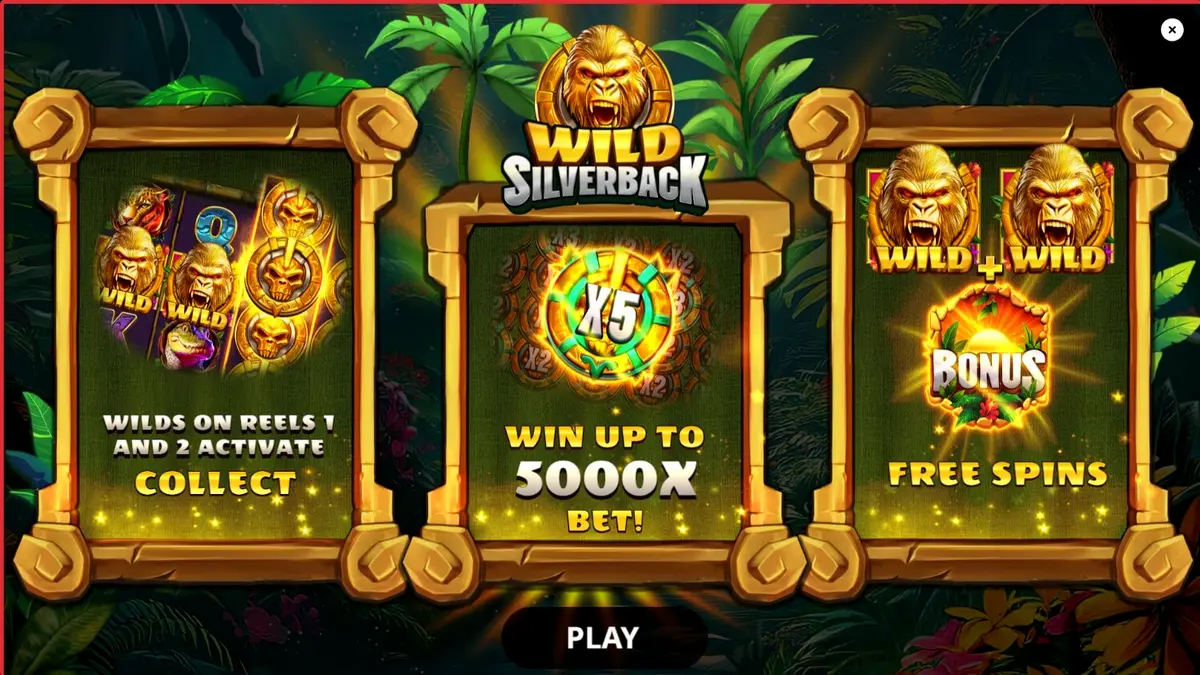 Tampilan visual slot Wild Silverback dengan tema hutan dan gorila